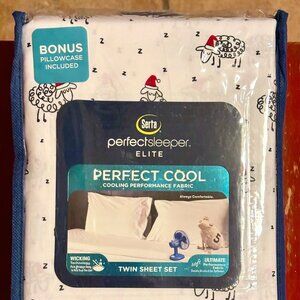 Serta Perfect Sleeper Christmas Santa Sheep TWIN Size Sheet Set (2 extra PC's)